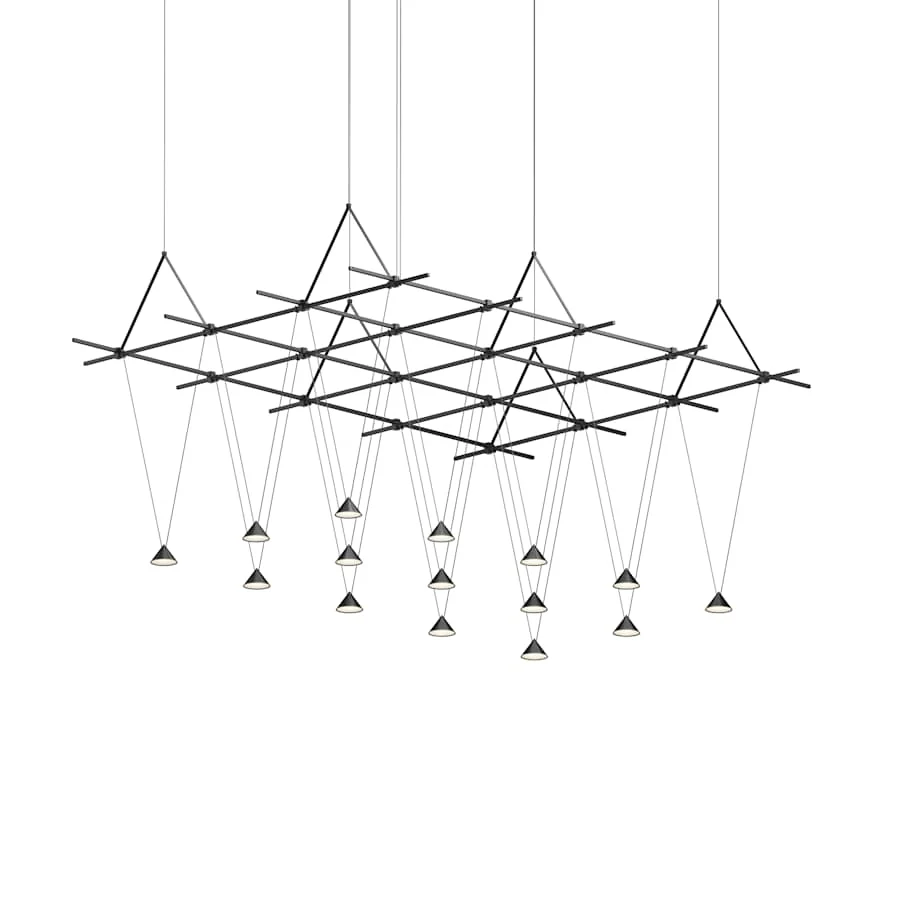 Sonneman Suspenders 15 Light 73" Wide LED Suspension Multi Light Pendant - Image 3