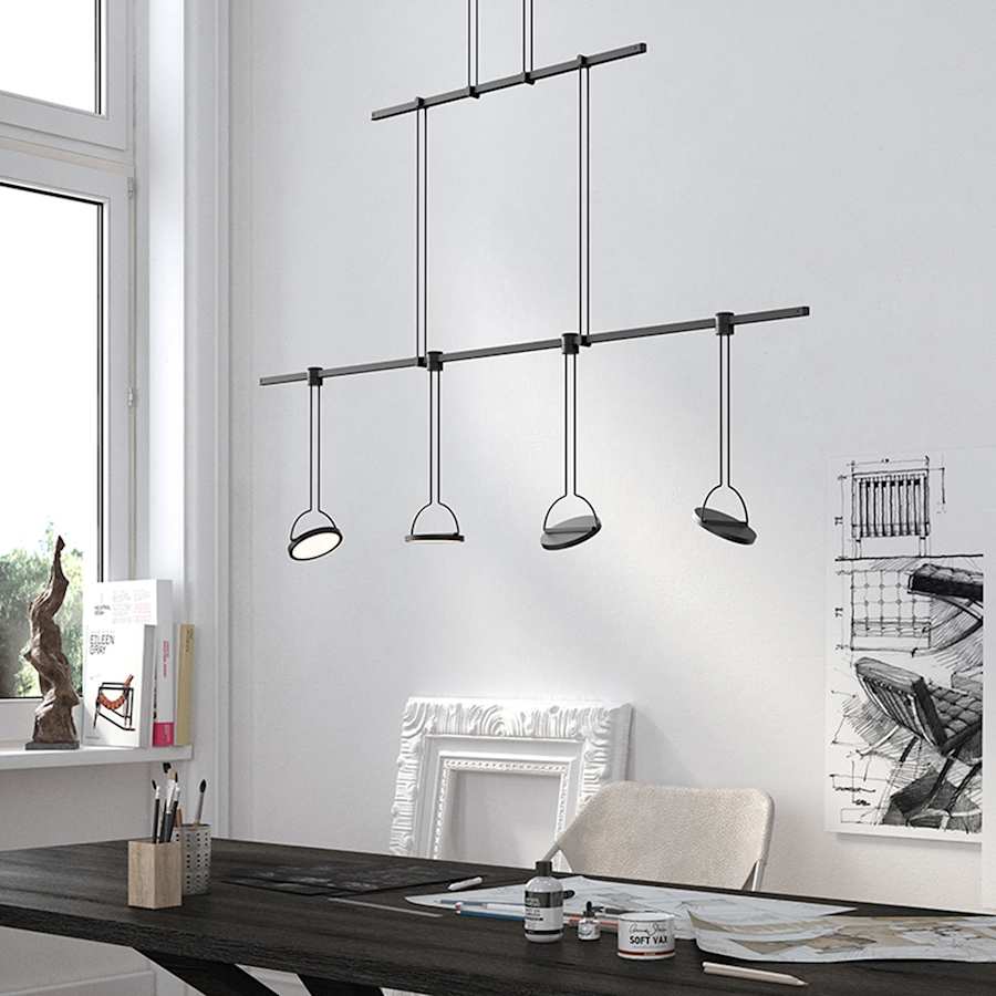 Sonneman Suspenders 4 Light 37" Wide LED Linear Chandelier - Image 3