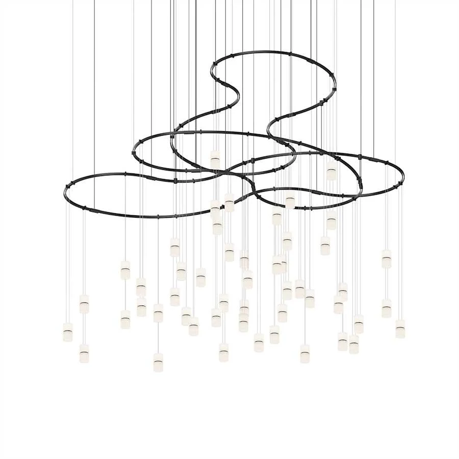 Sonneman Suspenders 82" Wide LED Matrix Chandelier - Image 1