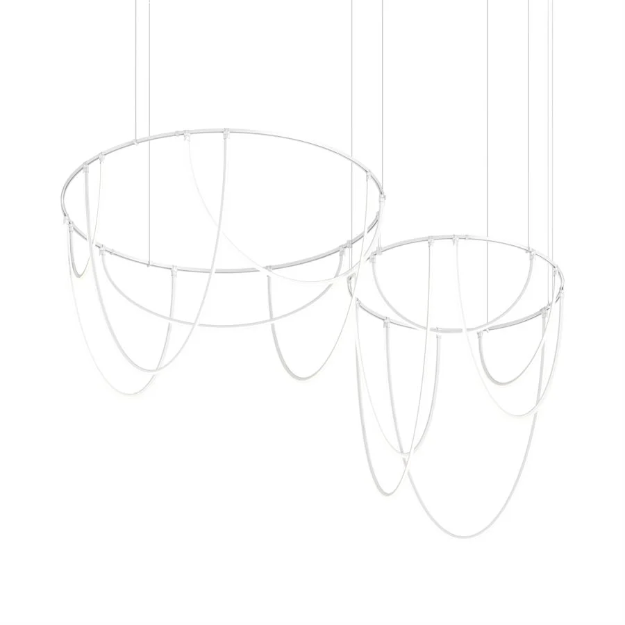 Sonneman Suspenders 82" Wide LED Offset Ring Chandelier - Image 3
