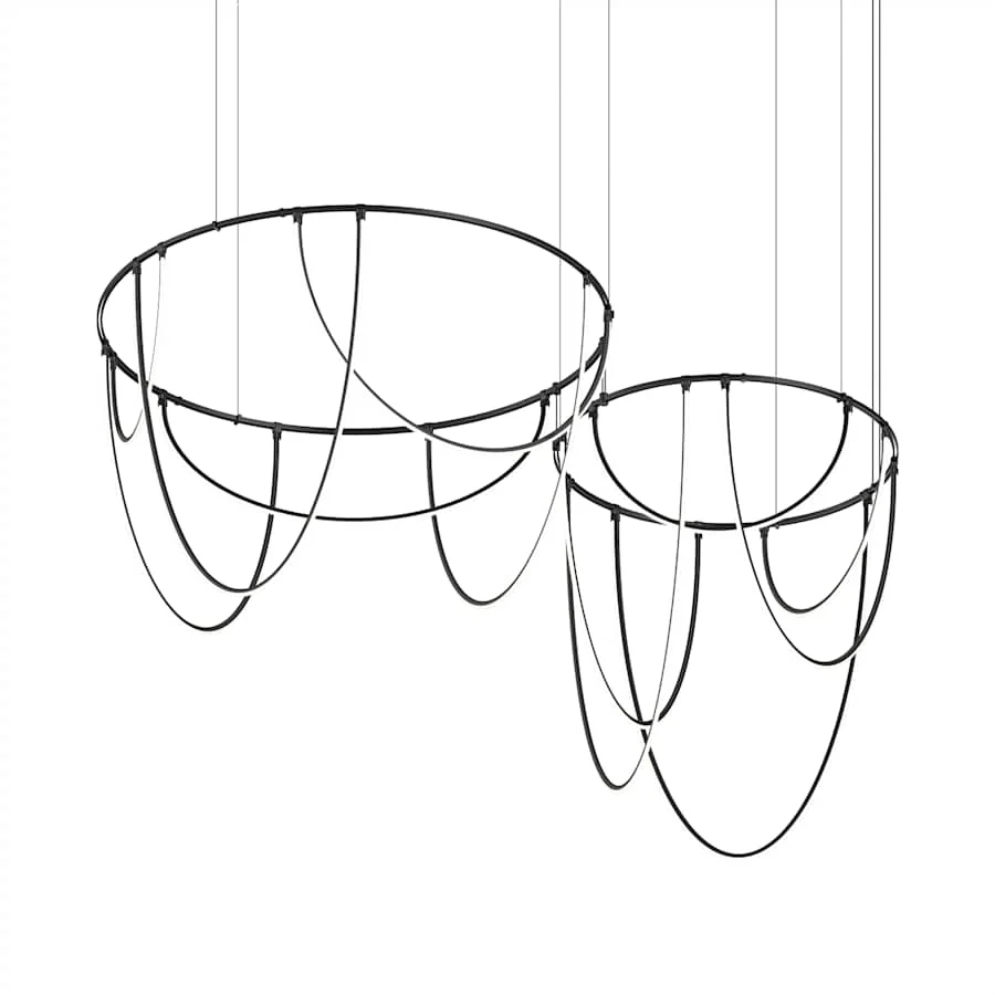 Sonneman Suspenders 82" Wide LED Offset Ring Chandelier - Image 1