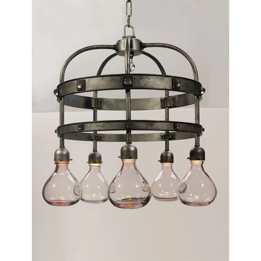 Studio M Napa 5 Light 30-1/2" Wide Integrated LED Multi Light Pendant with Glass Shades and Crystal Accents - Image 2