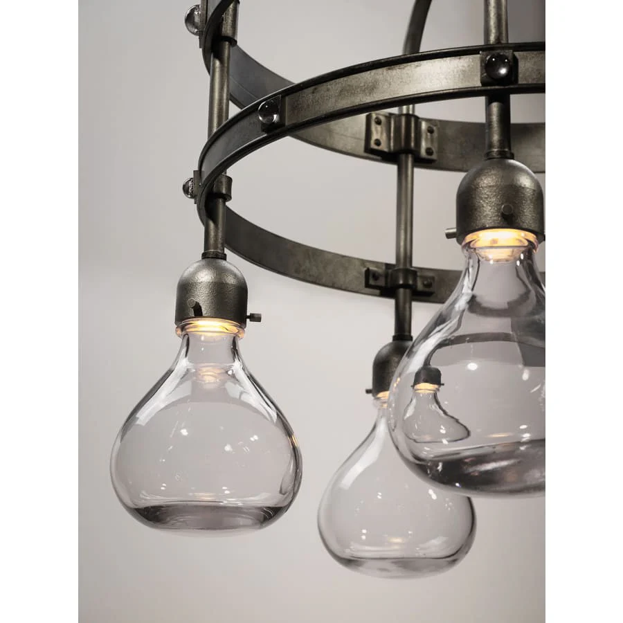 Studio M Napa 5 Light 30-1/2" Wide Integrated LED Multi Light Pendant with Glass Shades and Crystal Accents - Image 3