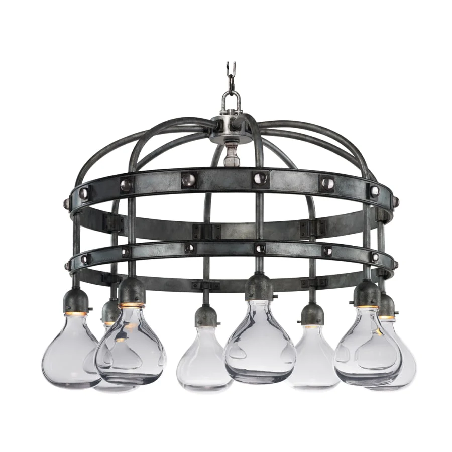Studio M Napa 8 Light 38-1/4" Wide Integrated LED Multi Light Pendant with Glass Shades and Crystal Accents - Image 1