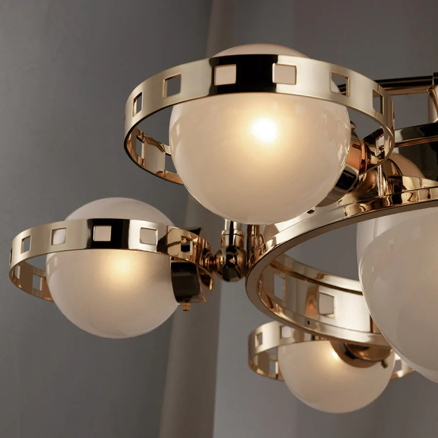 Studio M Olympus 7 Light 39-1/2" Wide Chandelier with Opal Glass Shades - Image 2