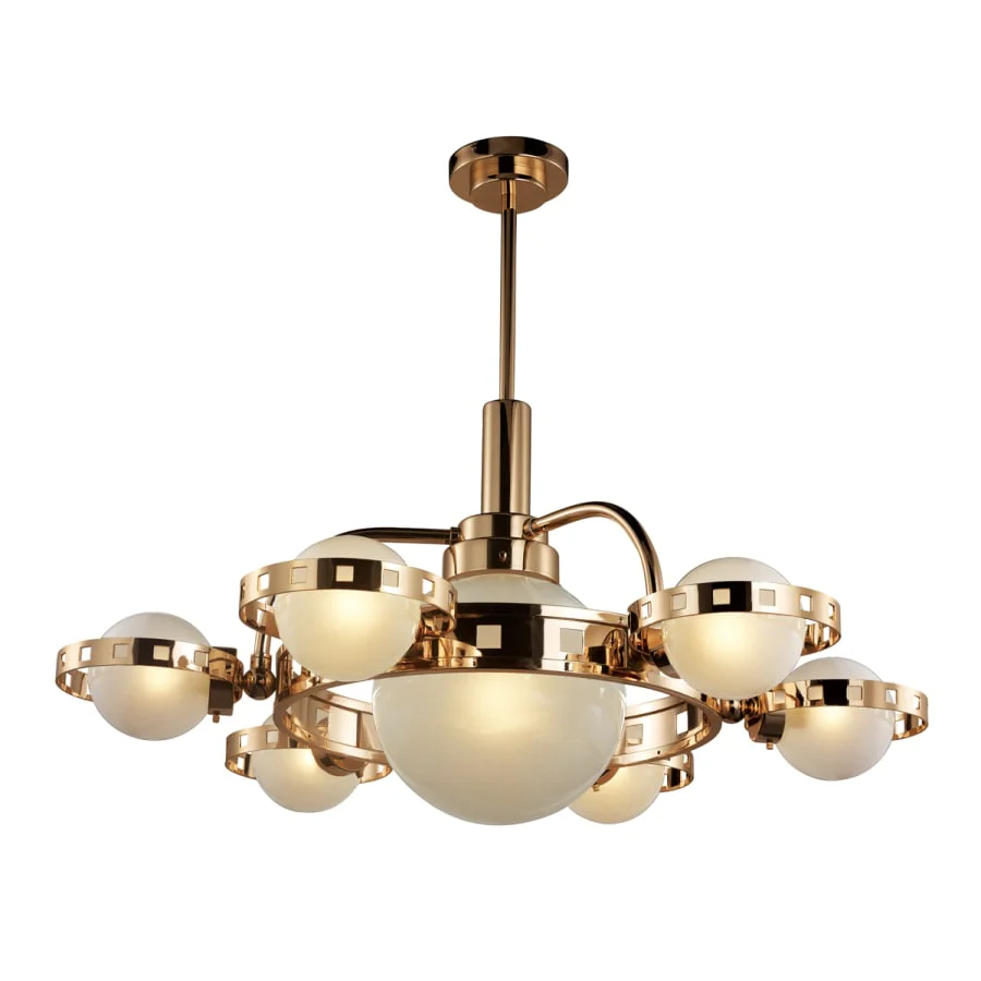 Studio M Olympus 7 Light 39-1/2" Wide Chandelier with Opal Glass Shades - Image 1