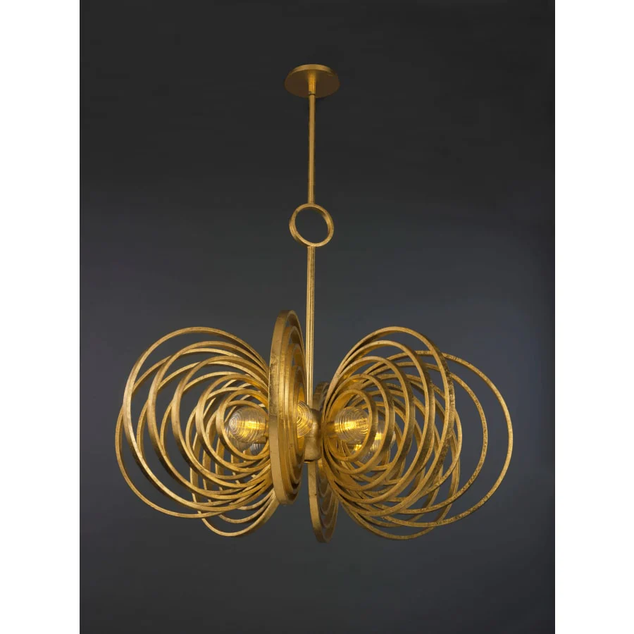 Studio M Frequency 8 Light 38" Wide LED Chandelier with Ribbed Glass Shades - Image 2
