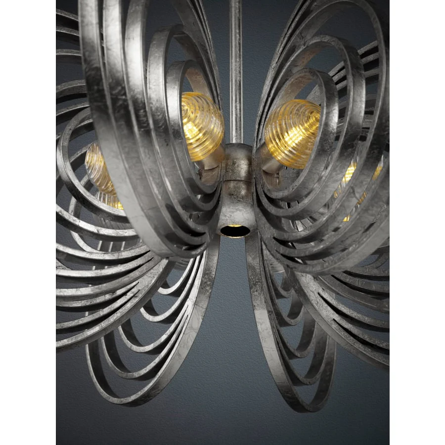Studio M Frequency 8 Light 38" Wide LED Chandelier with Ribbed Glass Shades - Image 3