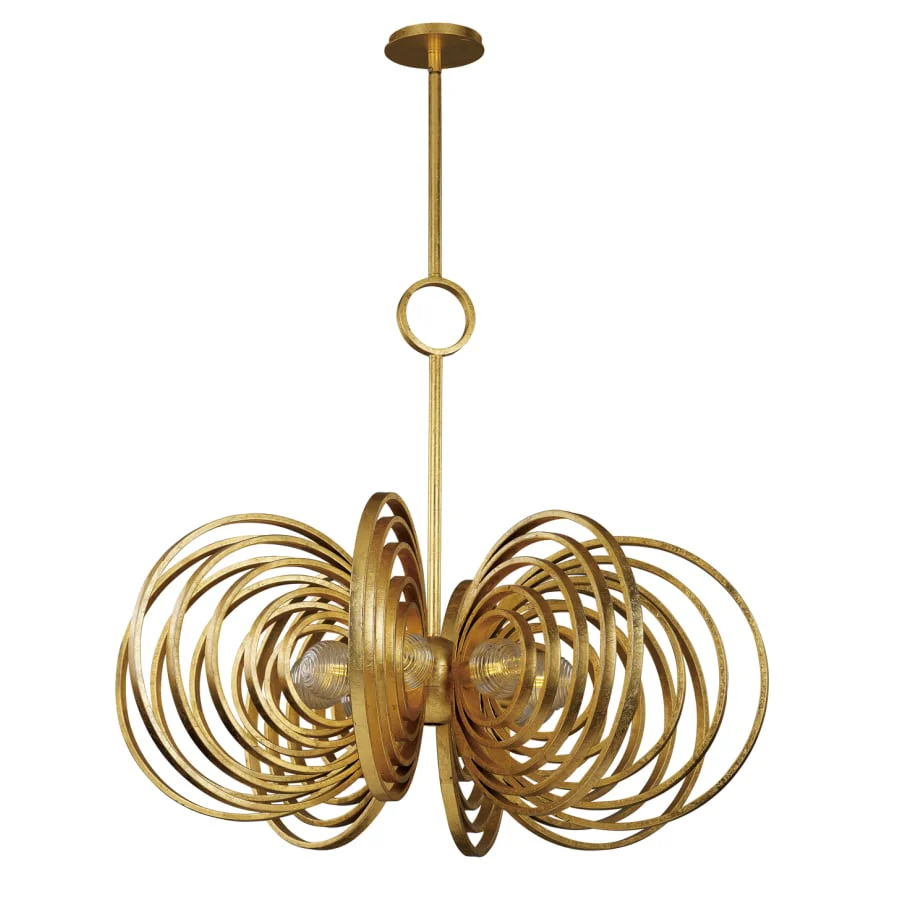 Studio M Frequency 8 Light 38" Wide LED Chandelier with Ribbed Glass Shades - Image 1