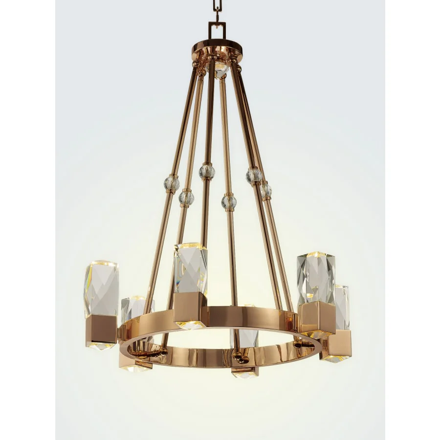 Studio M Empire 12 Light 26-1/2" Wide Integrated LED Chandelier with Faceted Crystal Shades - Image 3