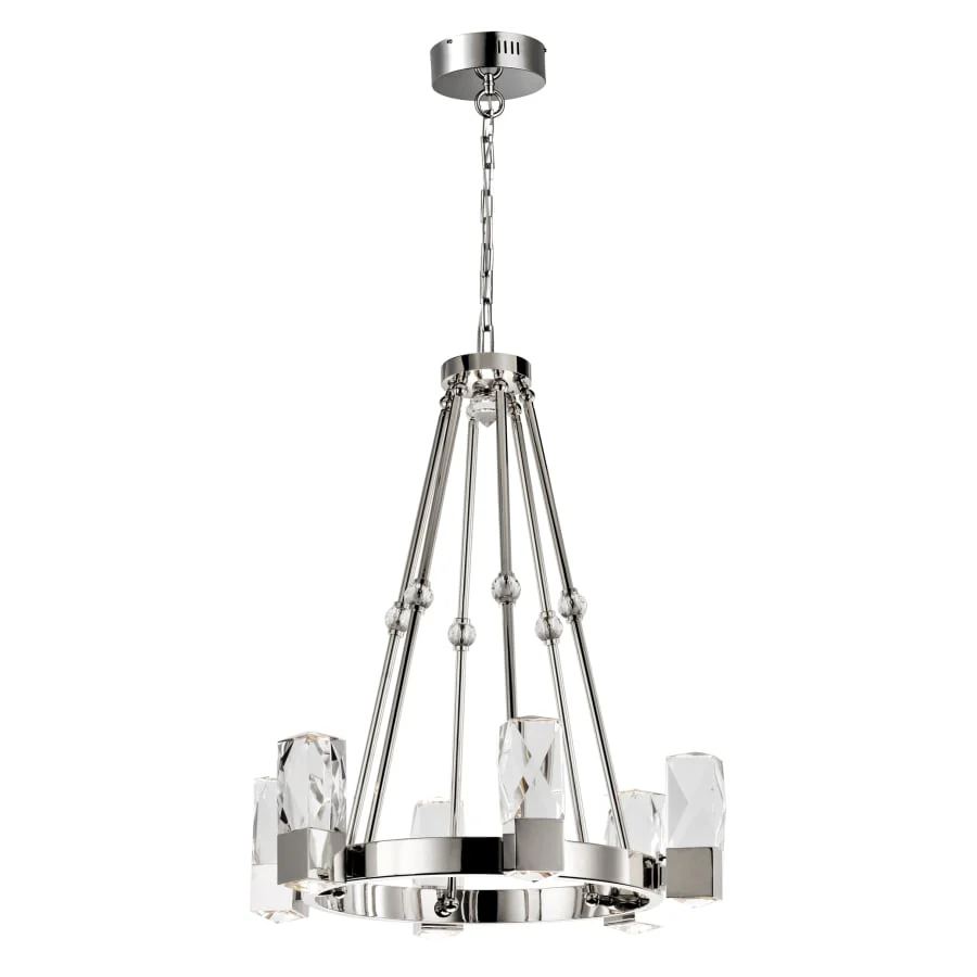Studio M Empire 12 Light 26-1/2" Wide Integrated LED Chandelier with Faceted Crystal Shades - Image 1