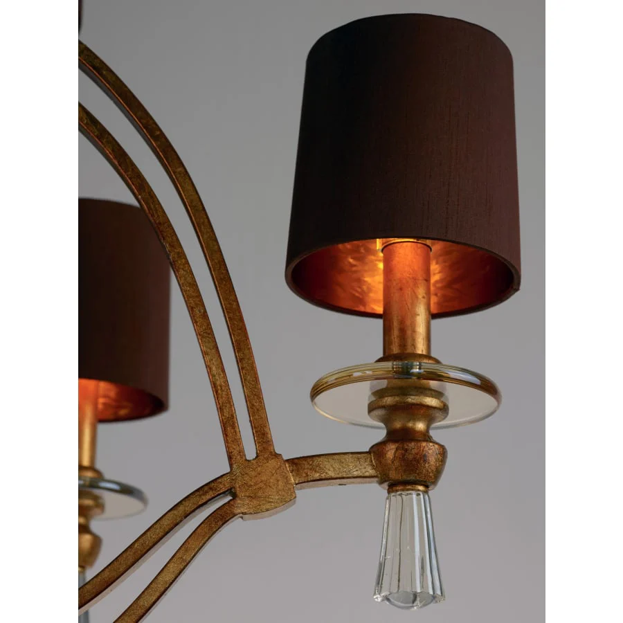 Studio M Triomphe 8 Light 38" Wide Chandelier with Silk Shades and Crystal Accents - Image 3