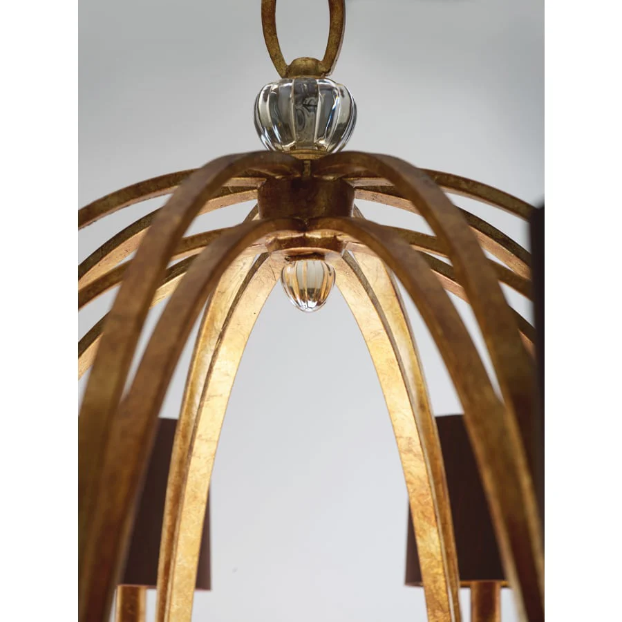 Studio M Triomphe 8 Light 38" Wide Chandelier with Silk Shades and Crystal Accents - Image 2