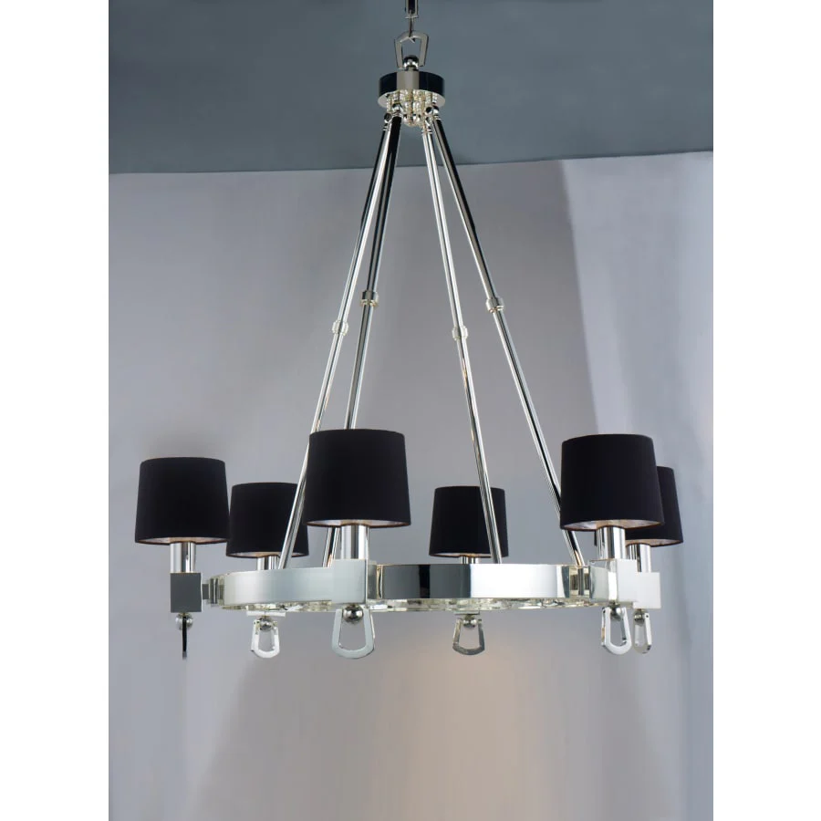 Studio M Jefferson 6 Light 37-1/2" Wide Chandelier with Silk Shades - Image 2