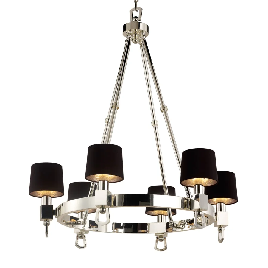 Studio M Jefferson 6 Light 37-1/2" Wide Chandelier with Silk Shades - Image 1