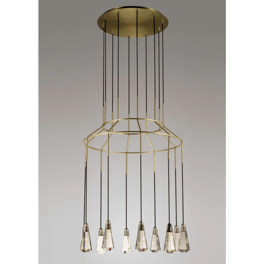 Studio M 10 Carat 10 Light 29-1/2" Wide Integrated LED Multi Light Pendant with Jewel Cut Crystals - Image 2