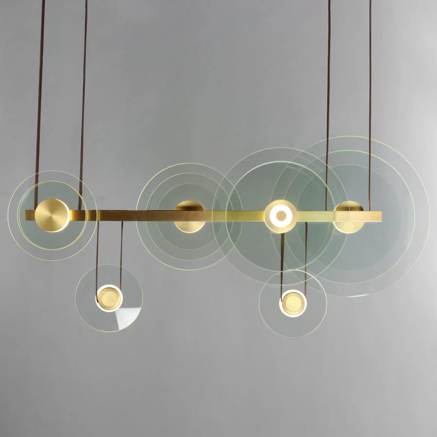 Studio M Stratum 61" Wide LED Abstract Chandelier with Clear Glass Shades - Image 3