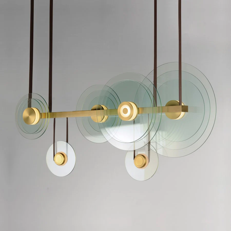 Studio M Stratum 61" Wide LED Abstract Chandelier with Clear Glass Shades - Image 2