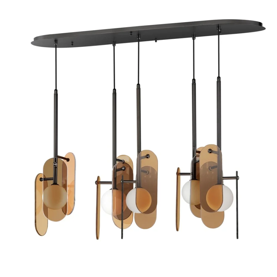 Studio M Megalith 5 Light 48" Wide LED Abstract Linear Pendant - Image 1