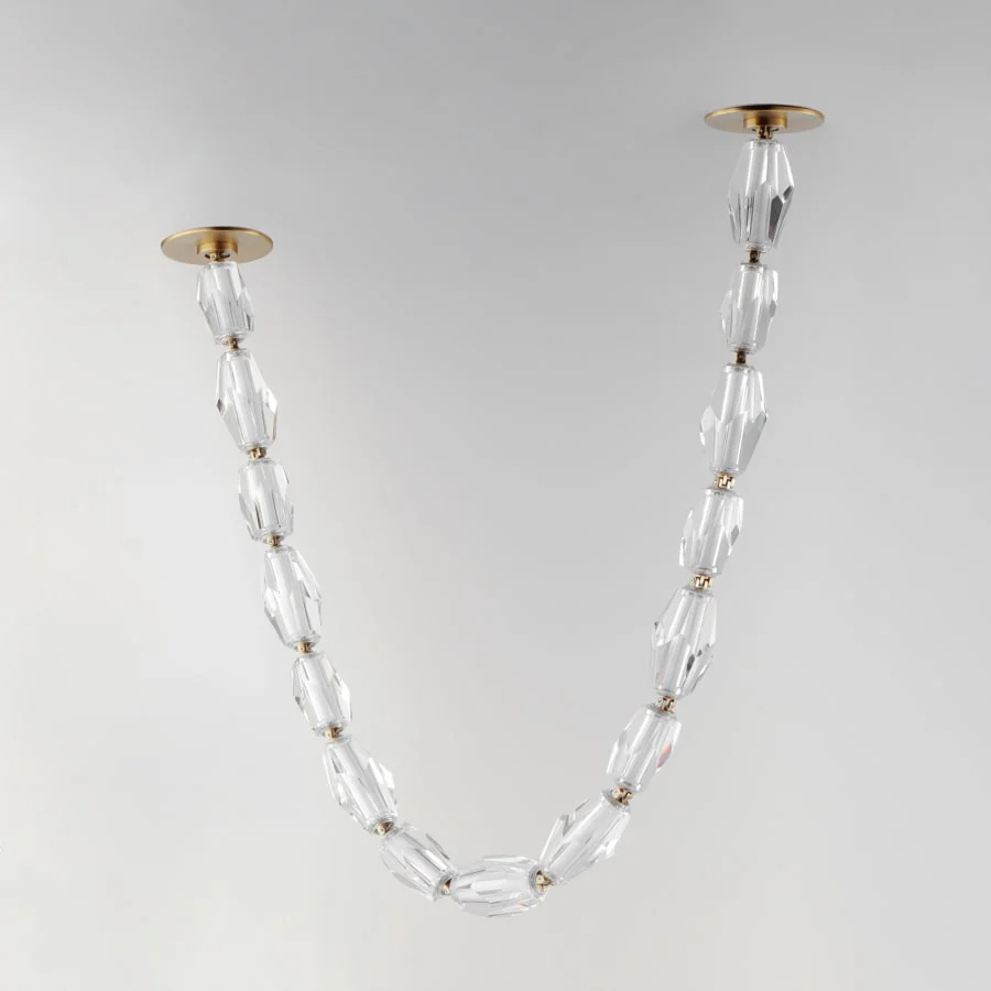 Studio M Dolce Vita 41" Wide LED Crystal Linear Pendant with Beveled Crystal Shades - Image 2