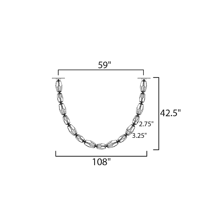 Studio M Dolce Vita 108" Wide Crystal Linear Pendant - Image 2