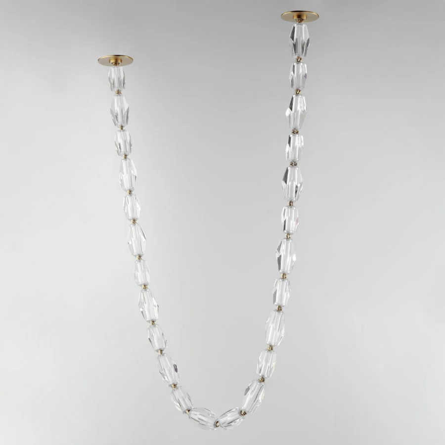 Studio M Dolce Vita 90" Wide LED Crystal Linear Pendant with Beveled Crystal Shades - Image 2