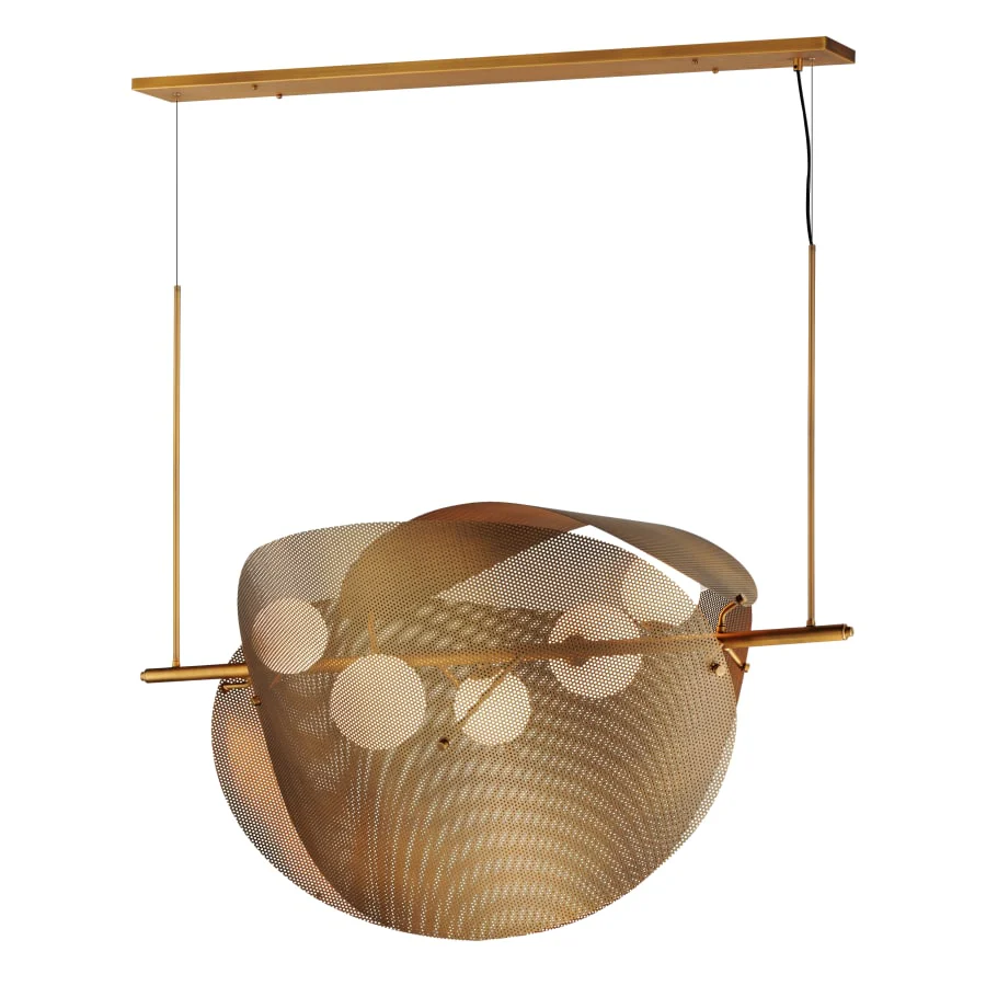Studio M Chips 5 Light 49" Wide LED Linear Chandelier by Mat Sanders - Image 1