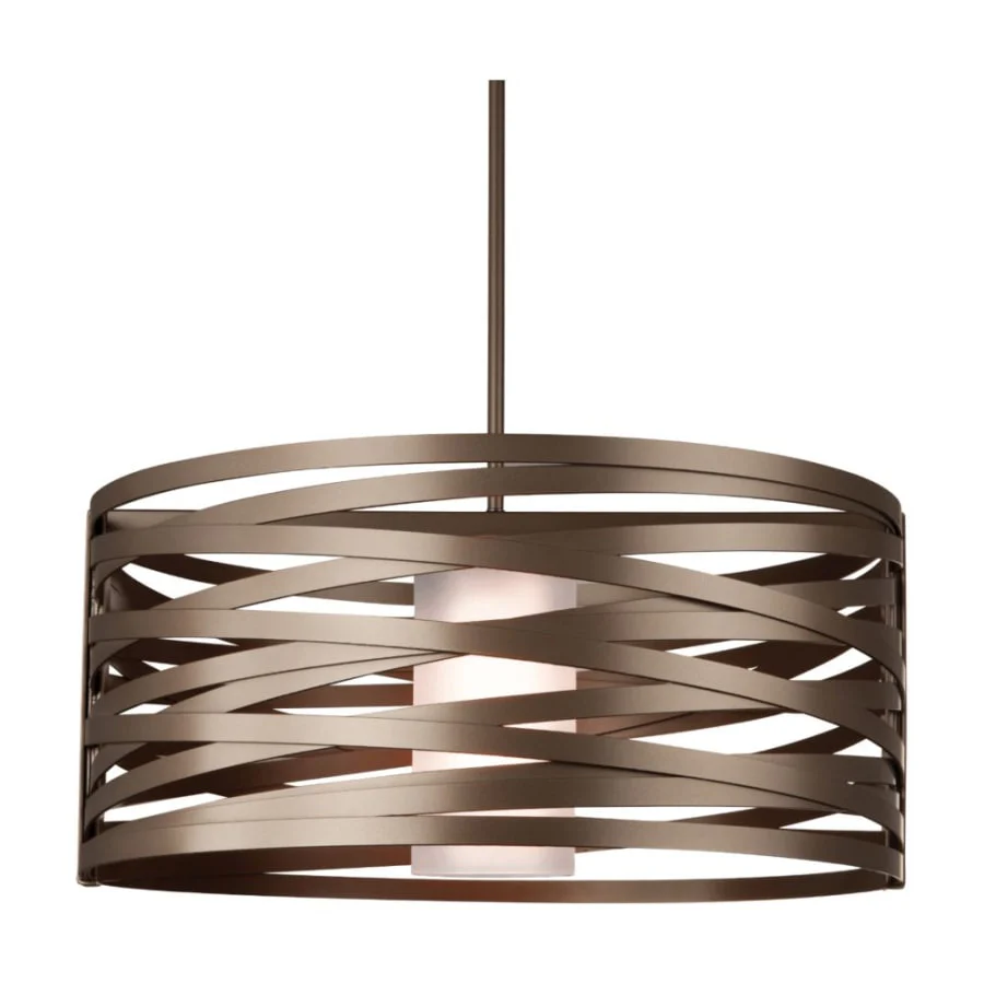 Hammerton Studio Tempest Single Light 24" Wide Drum Chandelier - Medium (E26) with Frosted Glass Shade - Image 1