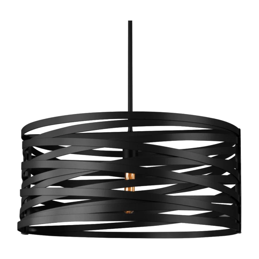 Hammerton Studio Tempest Single Light 24" Wide Drum Chandelier - Medium (E26) with Finished to Match Metal Shade - Image 1