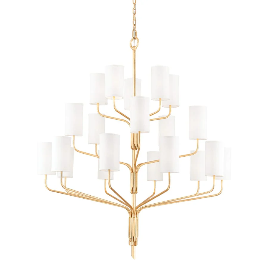 Troy Lighting Juniper 20 Light 52" Wide Chandelier with Linen Shades - Image 1