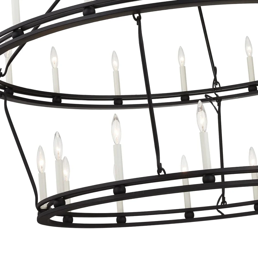 Troy Lighting Sutton 28 Light 52" Wide Taper Candle Chandelier - Textured Black - Image 3