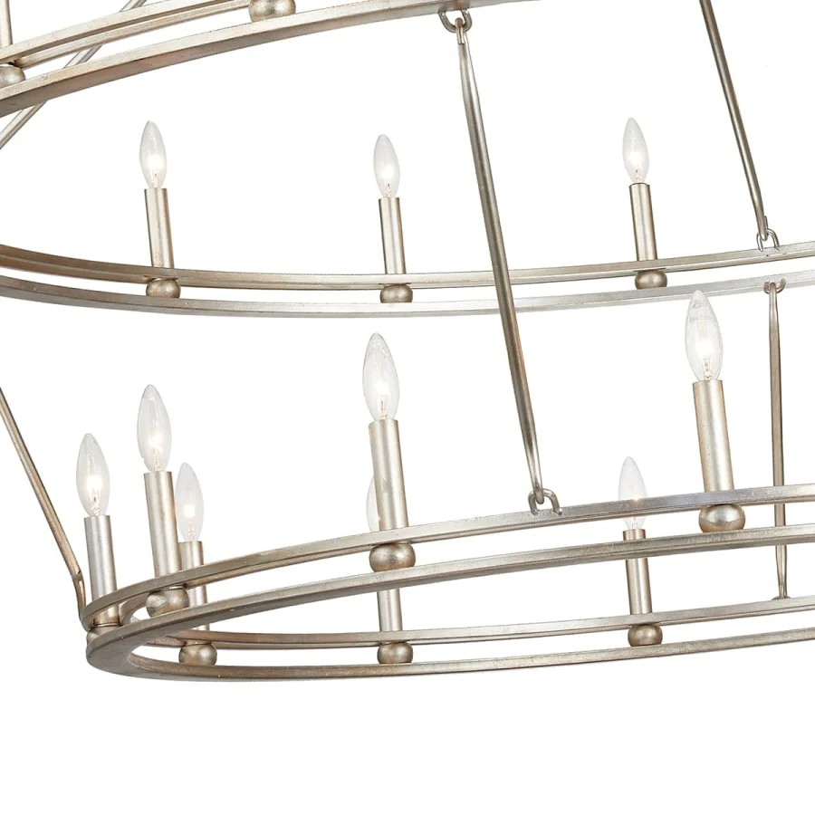 Troy Lighting Sutton 28 Light 52" Wide Taper Candle Chandelier - Champagne Silver Leaf - Image 3