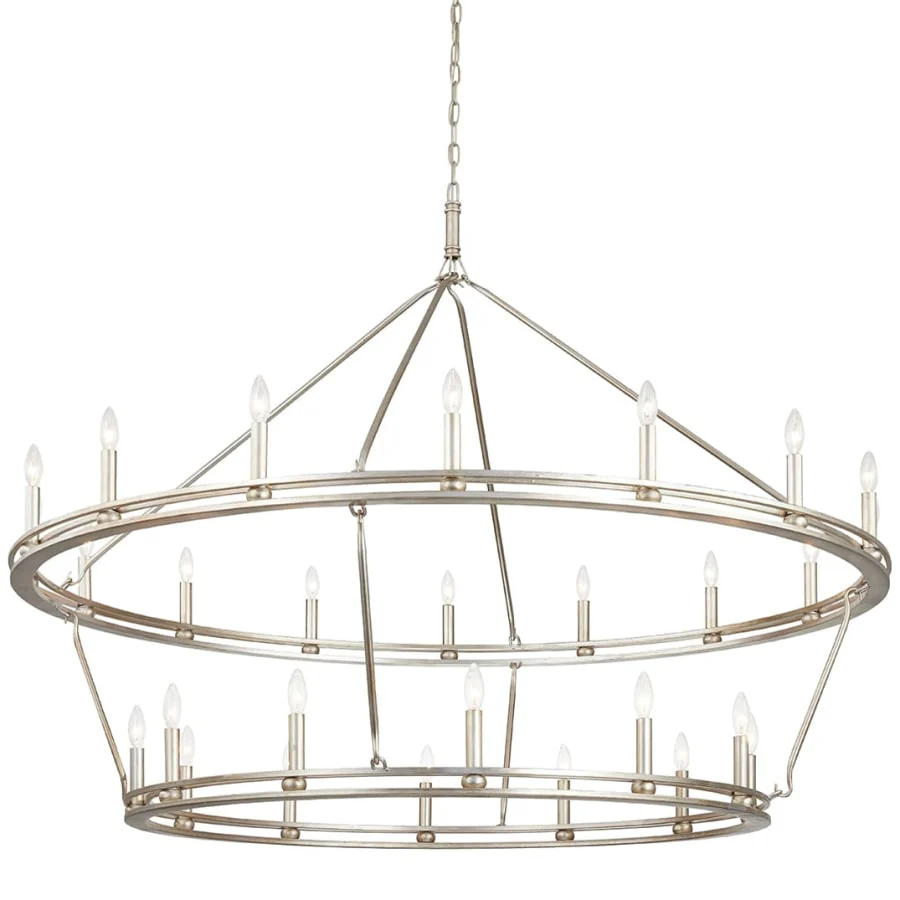 Troy Lighting Sutton 28 Light 52" Wide Taper Candle Chandelier - Champagne Silver Leaf - Image 1