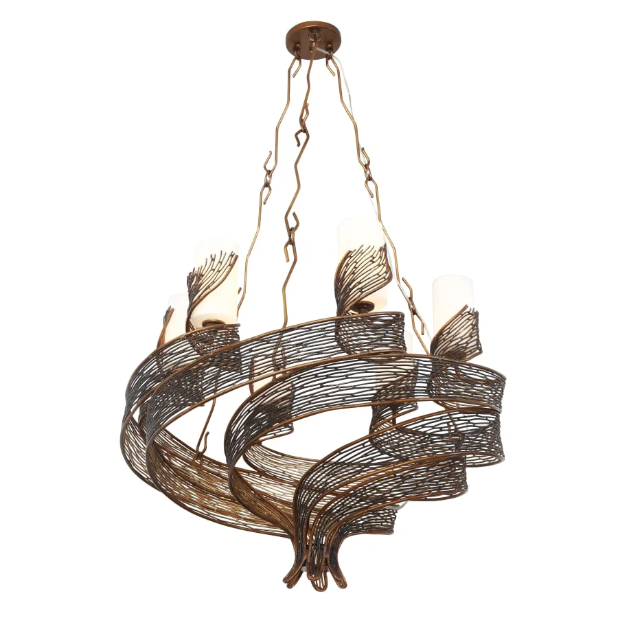 Varaluz Flow 6 Light 29" Hand Forged Recycled Steel Chandelier - Image 2