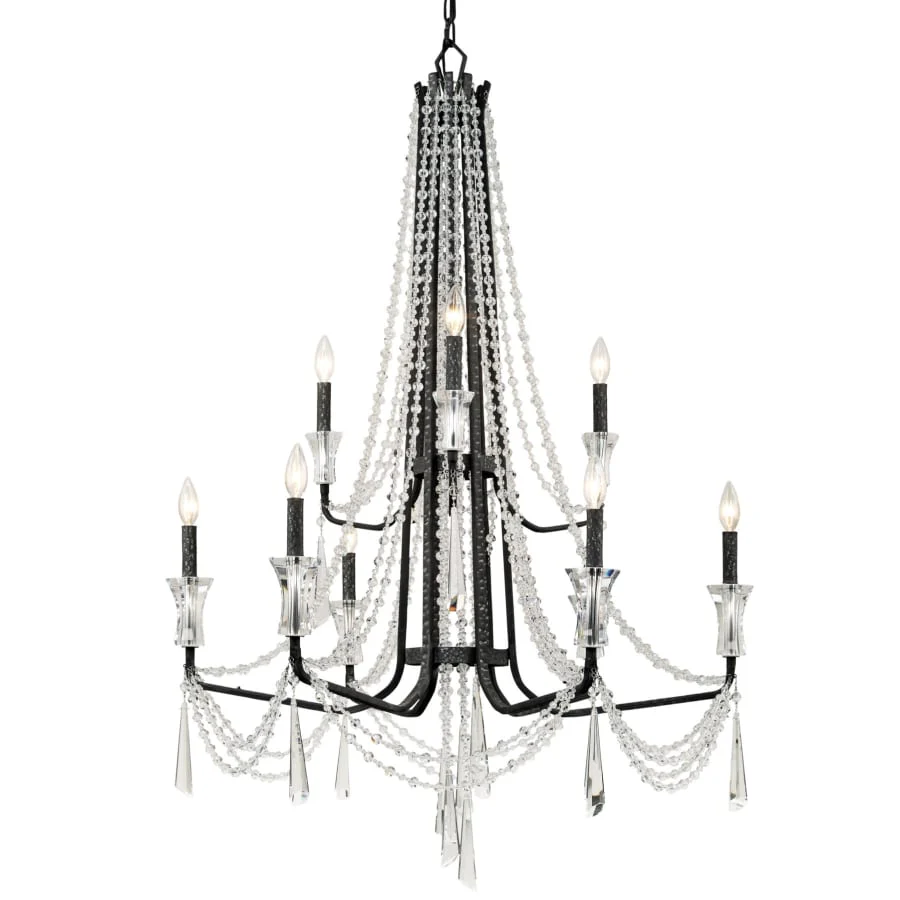 Varaluz Barcelona 9 Light 35" Wide Crystal Chandelier - Image 1