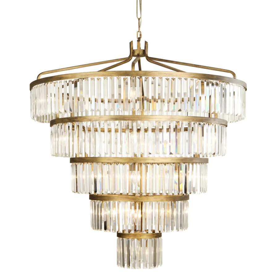 Varaluz Social Club 25 Light 44" Wide Crystal Waterfall Chandelier - Image 1