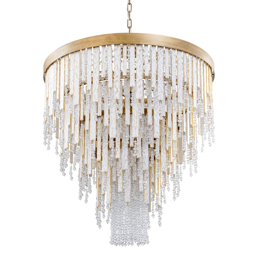 Varaluz Lafayette 13 Light 30" Wide Crystal Waterfall Chandelier - Image 1