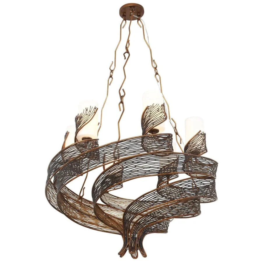 Varaluz Flow 6 Light 29" Hand Forged Recycled Steel Chandelier - Image 1
