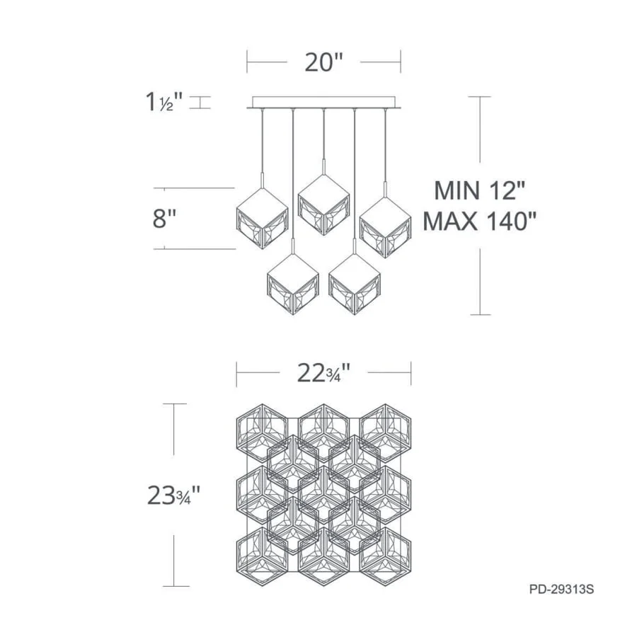 WAC Lighting Ice Cube 13 Light 23" Wide LED Multi Light Pendant - Image 3