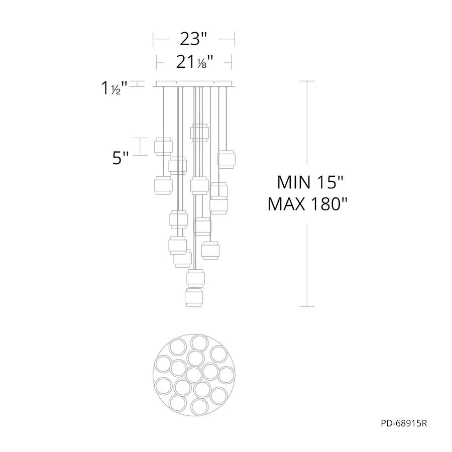 WAC Lighting Banded 23" Wide LED Multi Light Pendant - Image 3