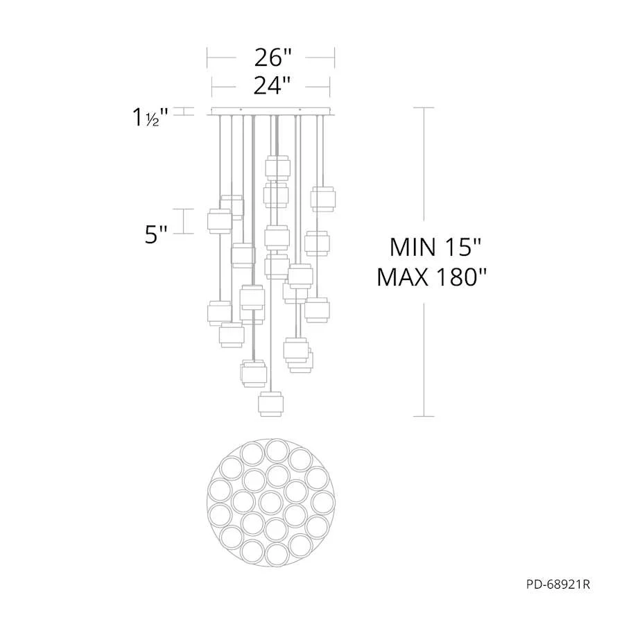 WAC Lighting Banded 26" Wide LED Multi Light Pendant - Image 3