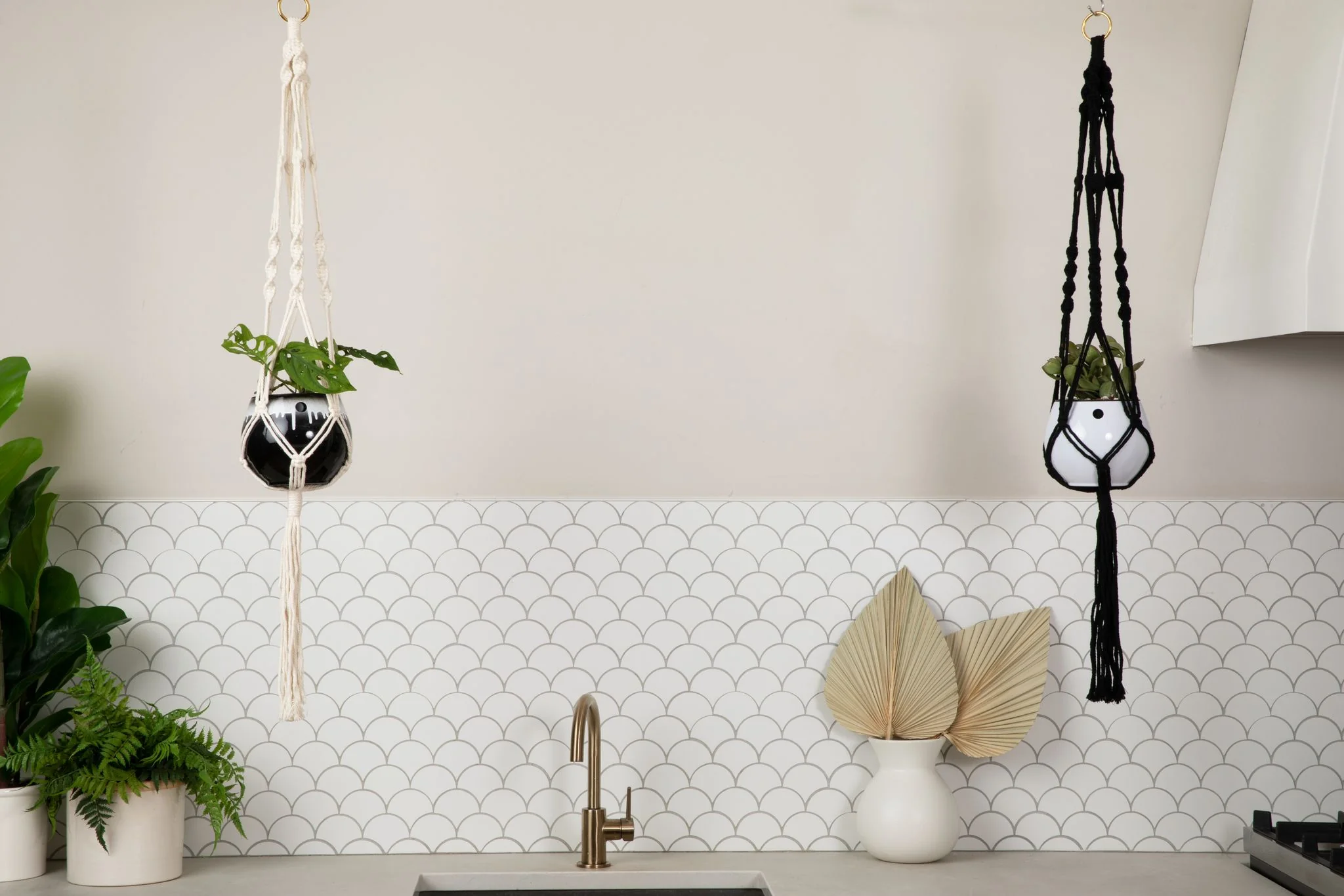 Macrame Hanger Self Watering Set - Midnight Blue + Designer White - Image 2