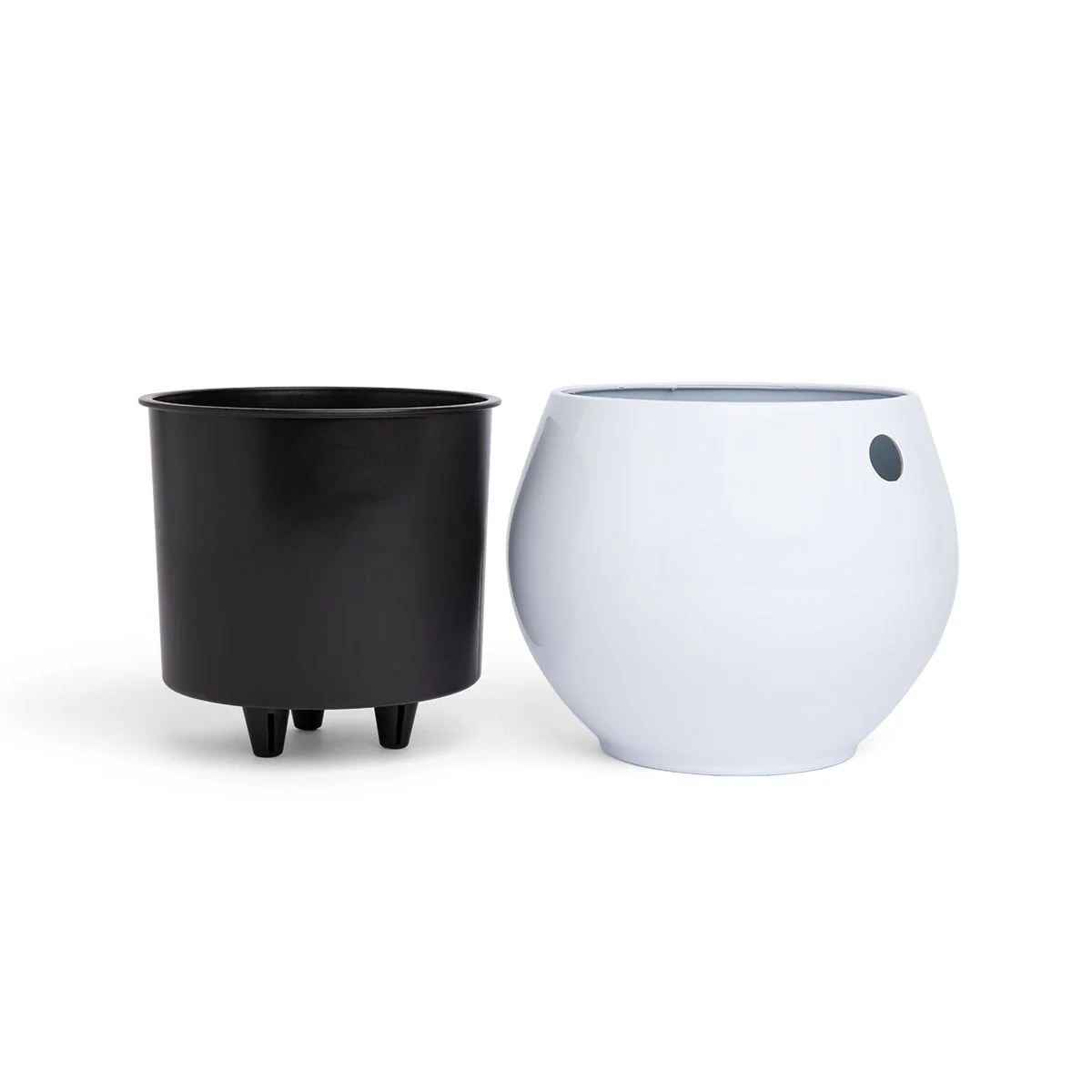 6 inch Aqua Core Self Watering Pot - Designer White - Image 2