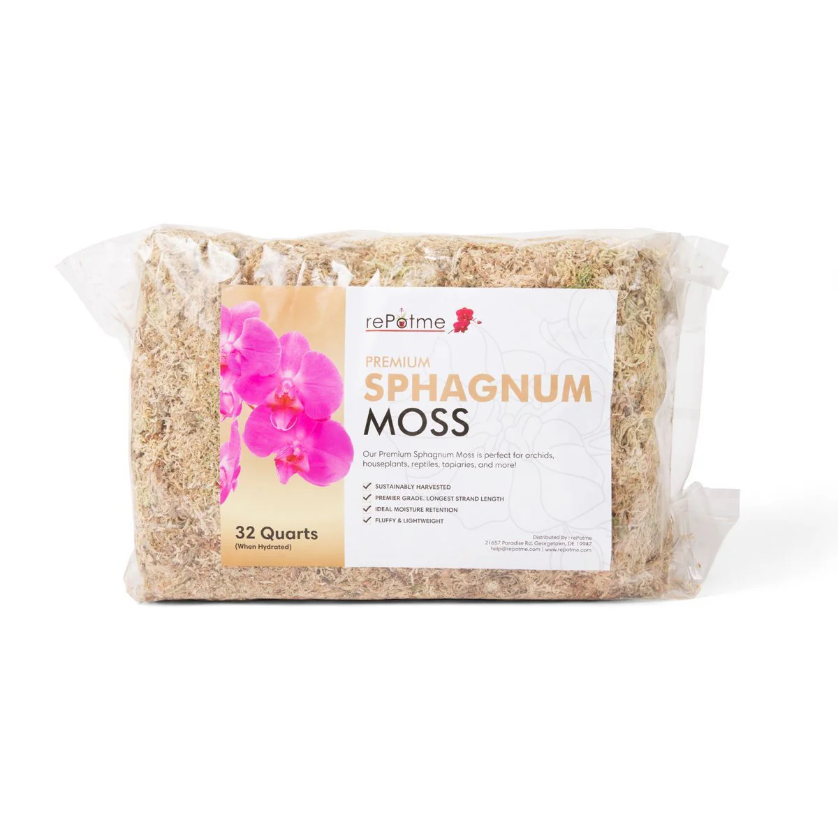 Premium Sphagnum Moss – 32 Quarts (When Hydrated)