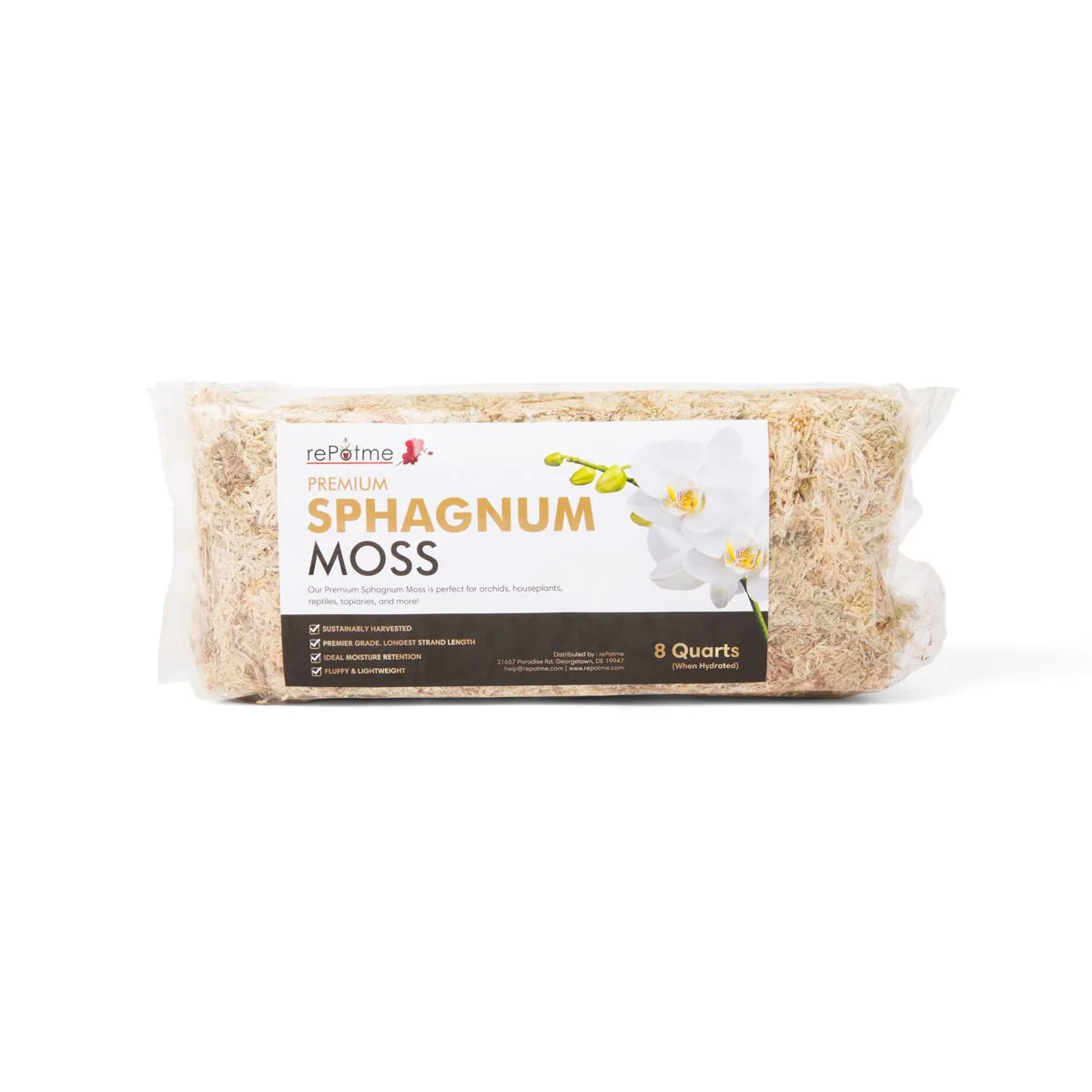 Premium Sphagnum Moss – 8 Quarts (When Hydrated)