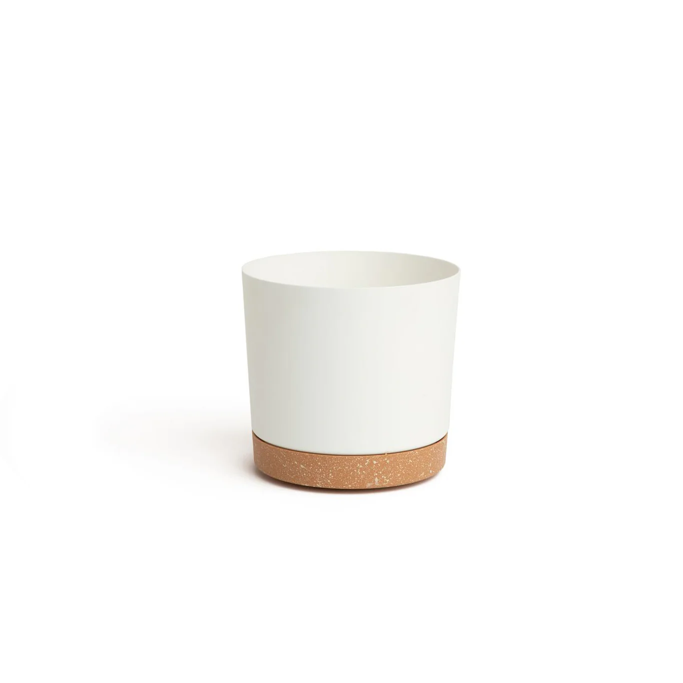 6.5" Contemporary Flower Pot with Saucer - Designer White - Image 2