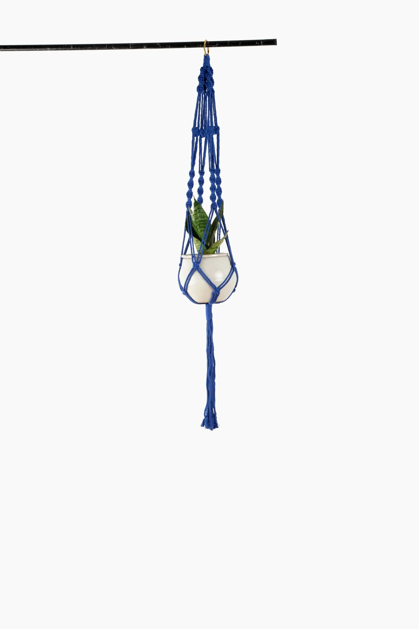 Deluxe Hand Woven Single Macrame Hanger – Midnight Blue