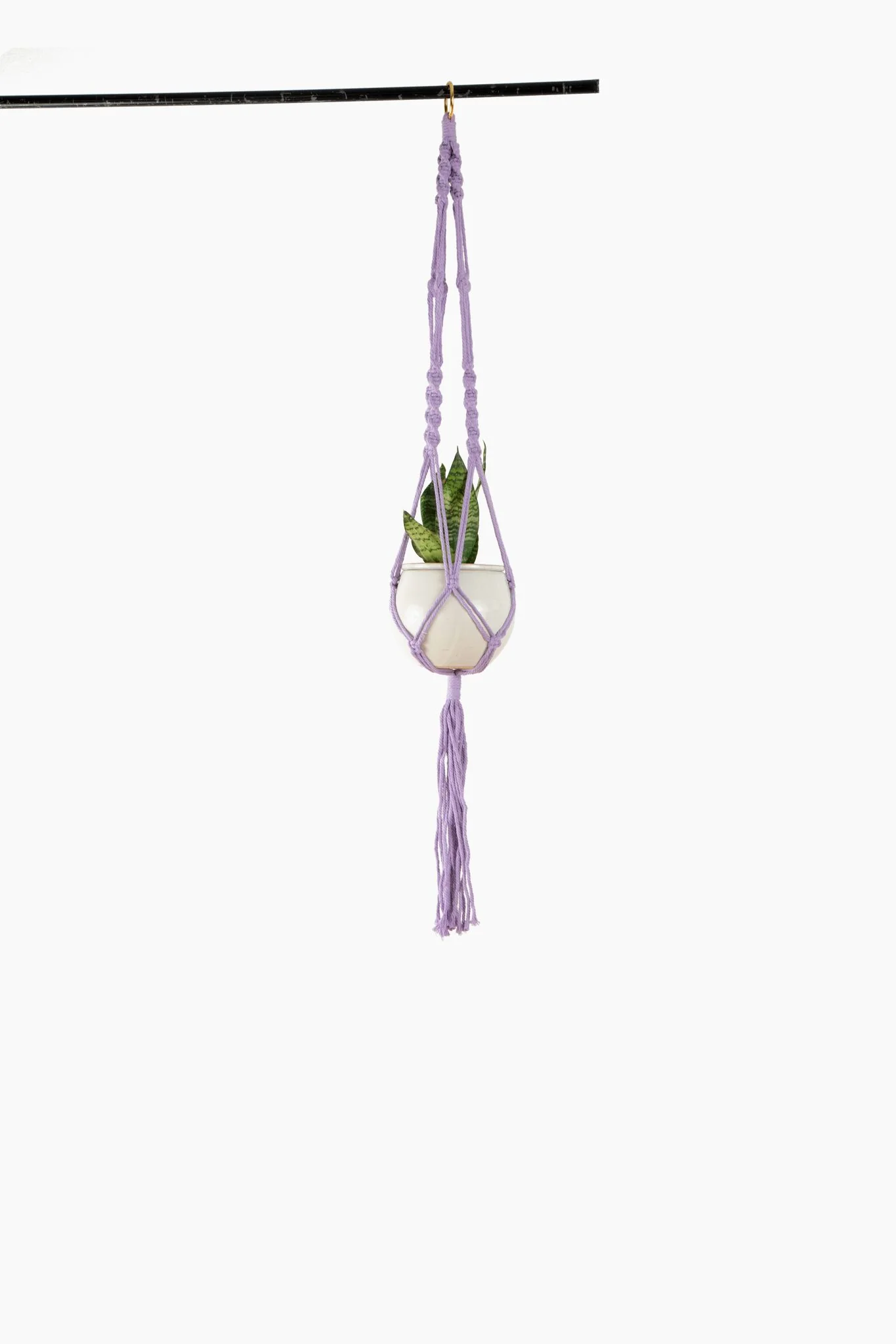 Deluxe Hand Woven Single Macrame Hanger – Lavender Purple