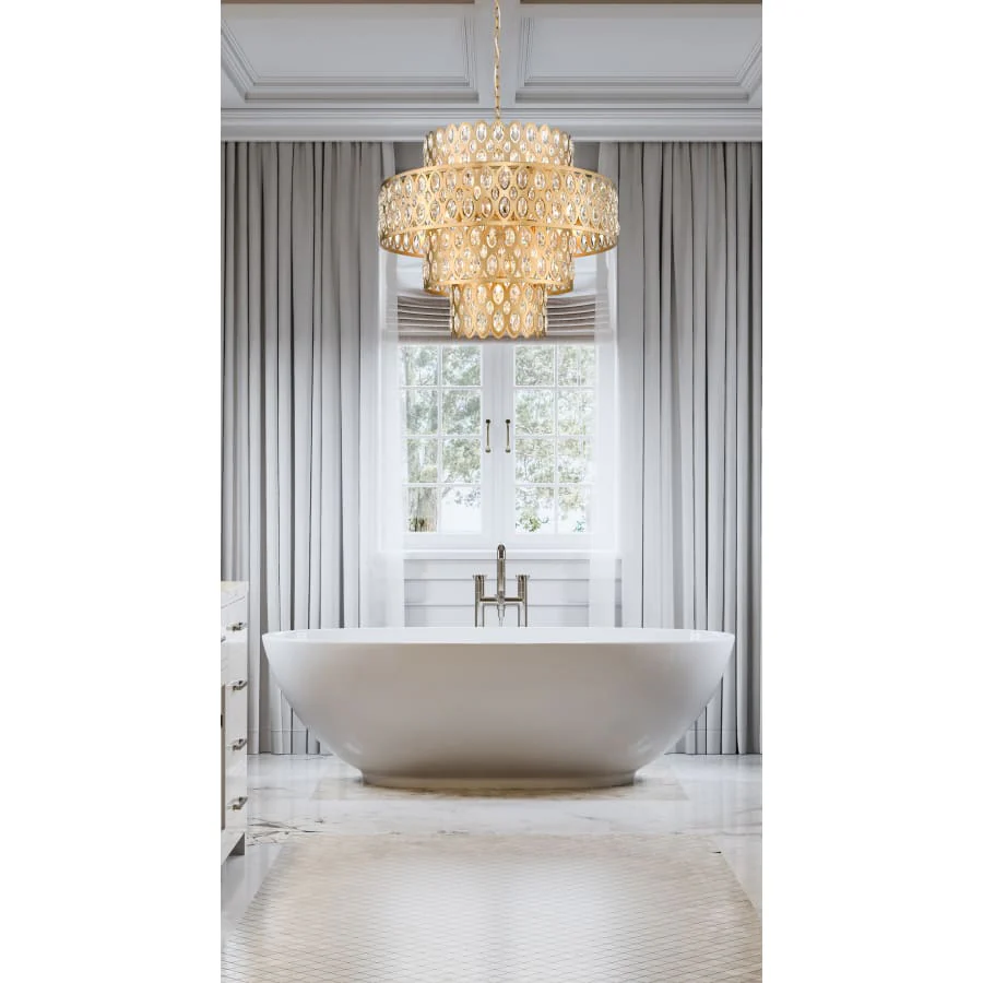 Z-Lite Dealey 13 Light 26" Wide Crystal Waterfall Chandelier - Image 3
