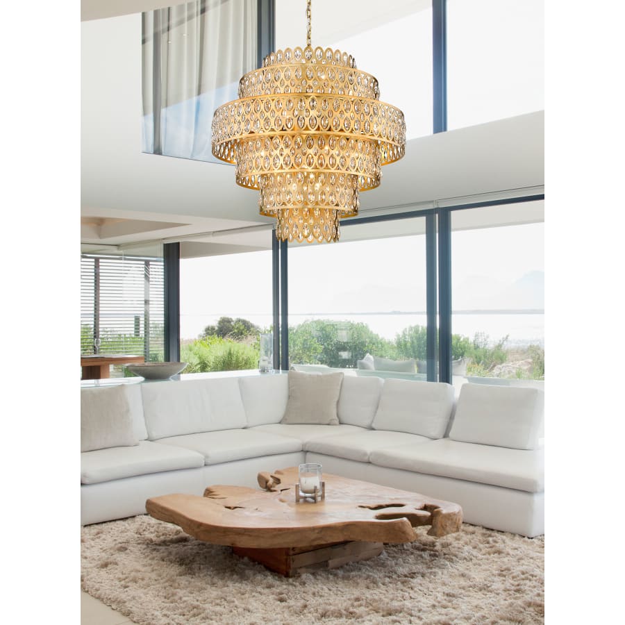 Z-Lite Dealey 17 Light 33" Wide Crystal Waterfall Chandelier - Image 3